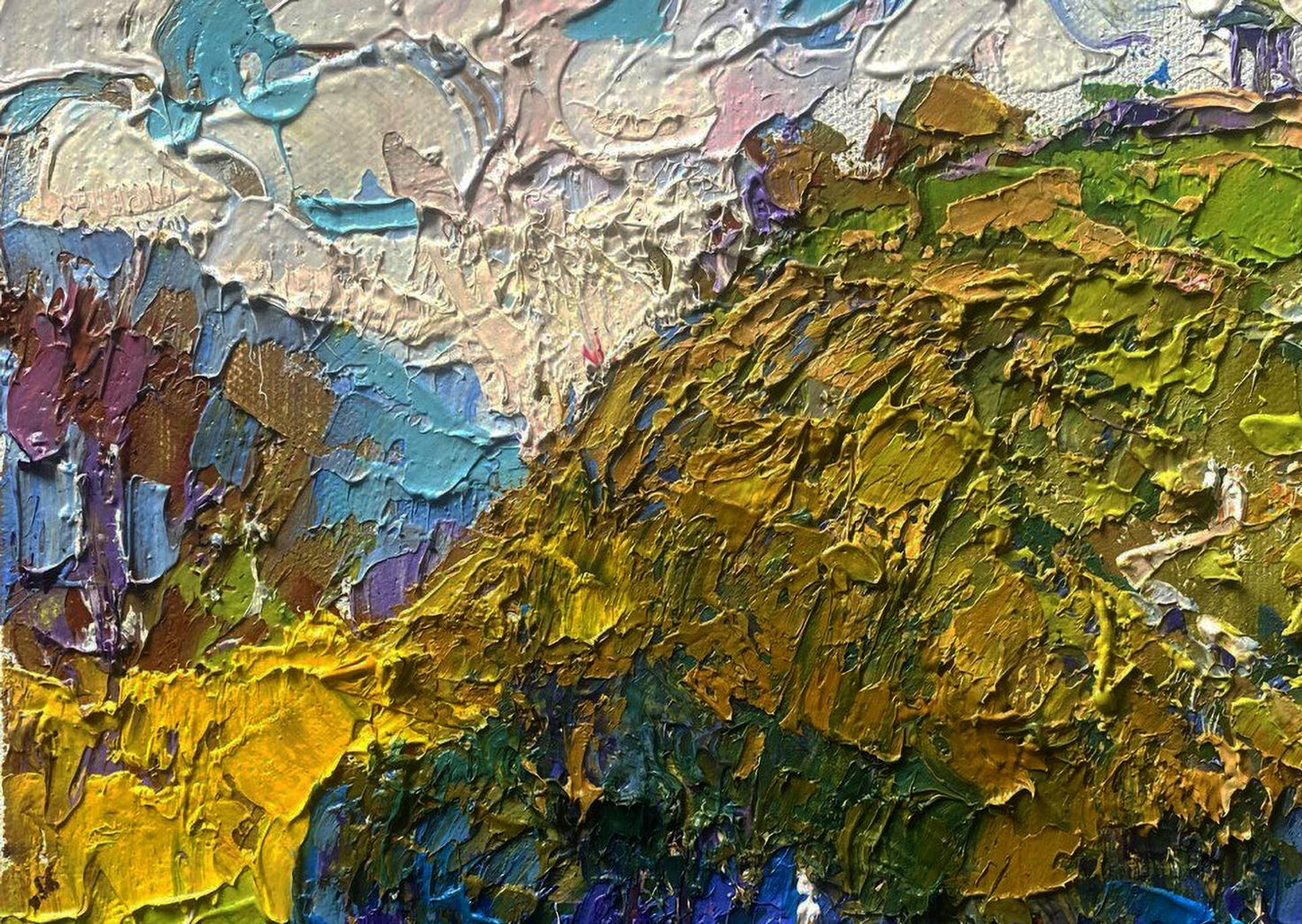 Oil painting The hillfort hides the secrets by Oleksiy Ivanyuk textured vibrant art