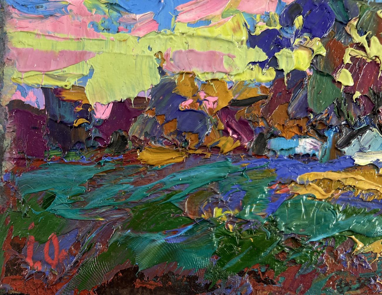 Vibrant impressionist oil painting When the day fades into evening by Oleksiy Ivanyuk