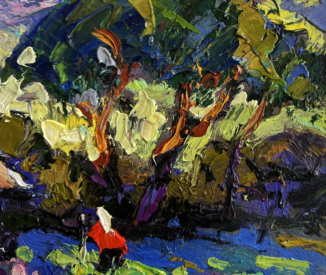 Vibrant impressionist oil painting In the Evening I Watch the Lilacs by Oleksiy Ivanyuk