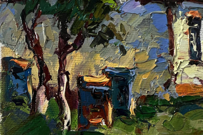 Oil painting Weekend in the village by Oksana Ivanyuk rustic scene