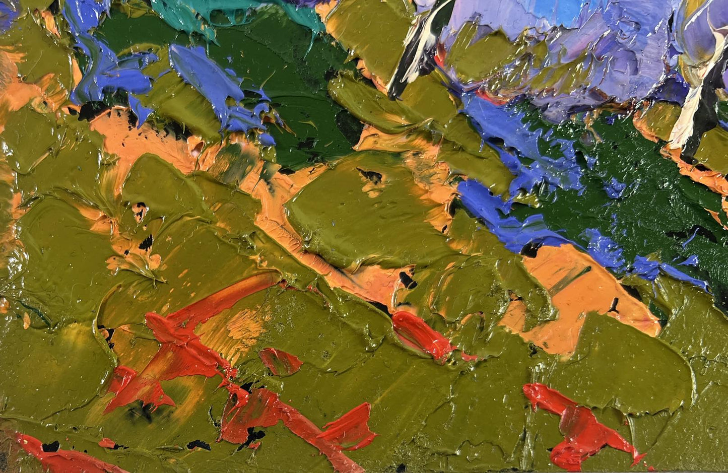 Oil painting Silver evening in the field by Oleksiy Ivanyuk vibrant abstract