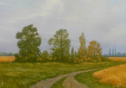 Serene oil painting Road under the Clouds by Vasily Korkishko
