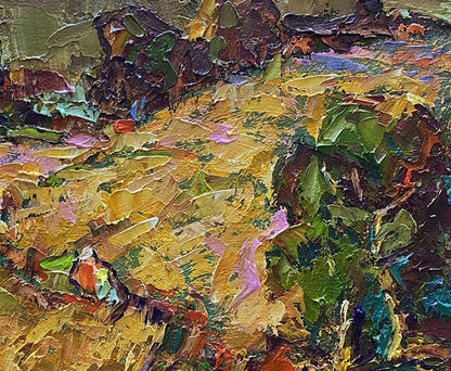 Vibrant impressionist oil painting Evening rays by Oleksiy Ivanyuk