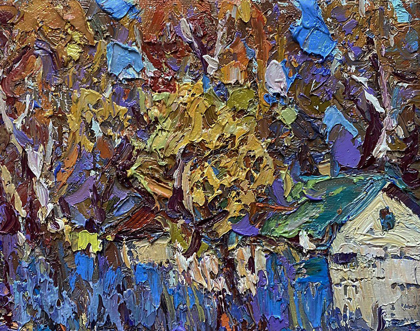 Oil painting Autumn time in the village by Oleksiy Ivanyuk