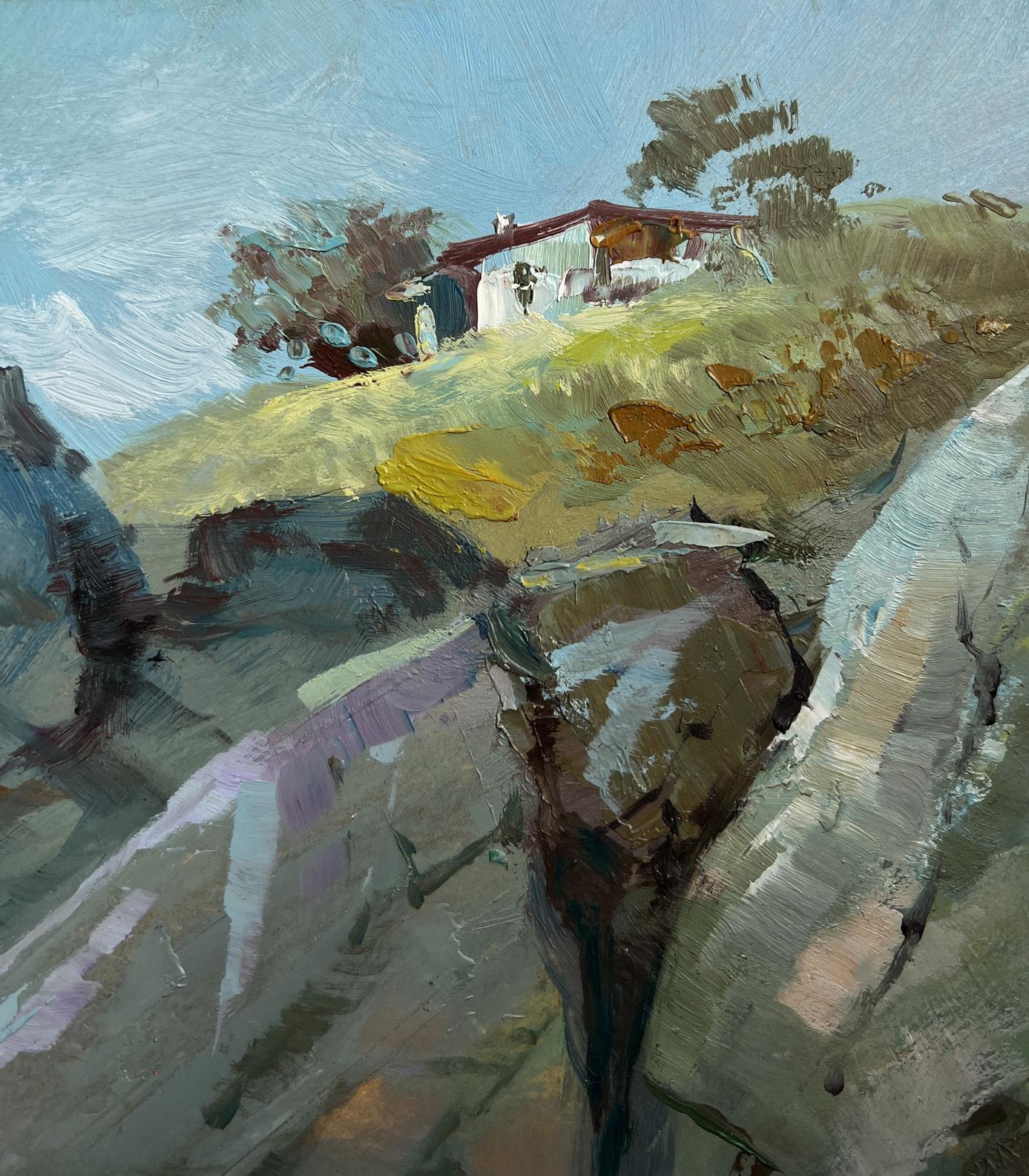 Oil painting Whisper of the sea waves by Yuriy Suprunchuk on hillside