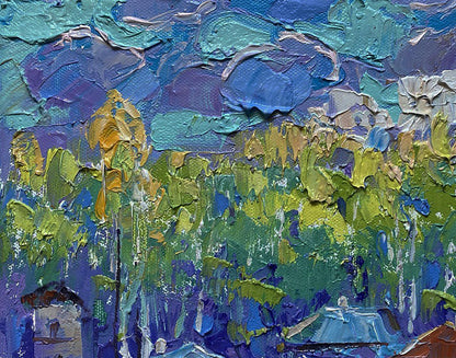 Vibrant impressionist oil painting Warm summer morning by Oleksiy Ivanyuk