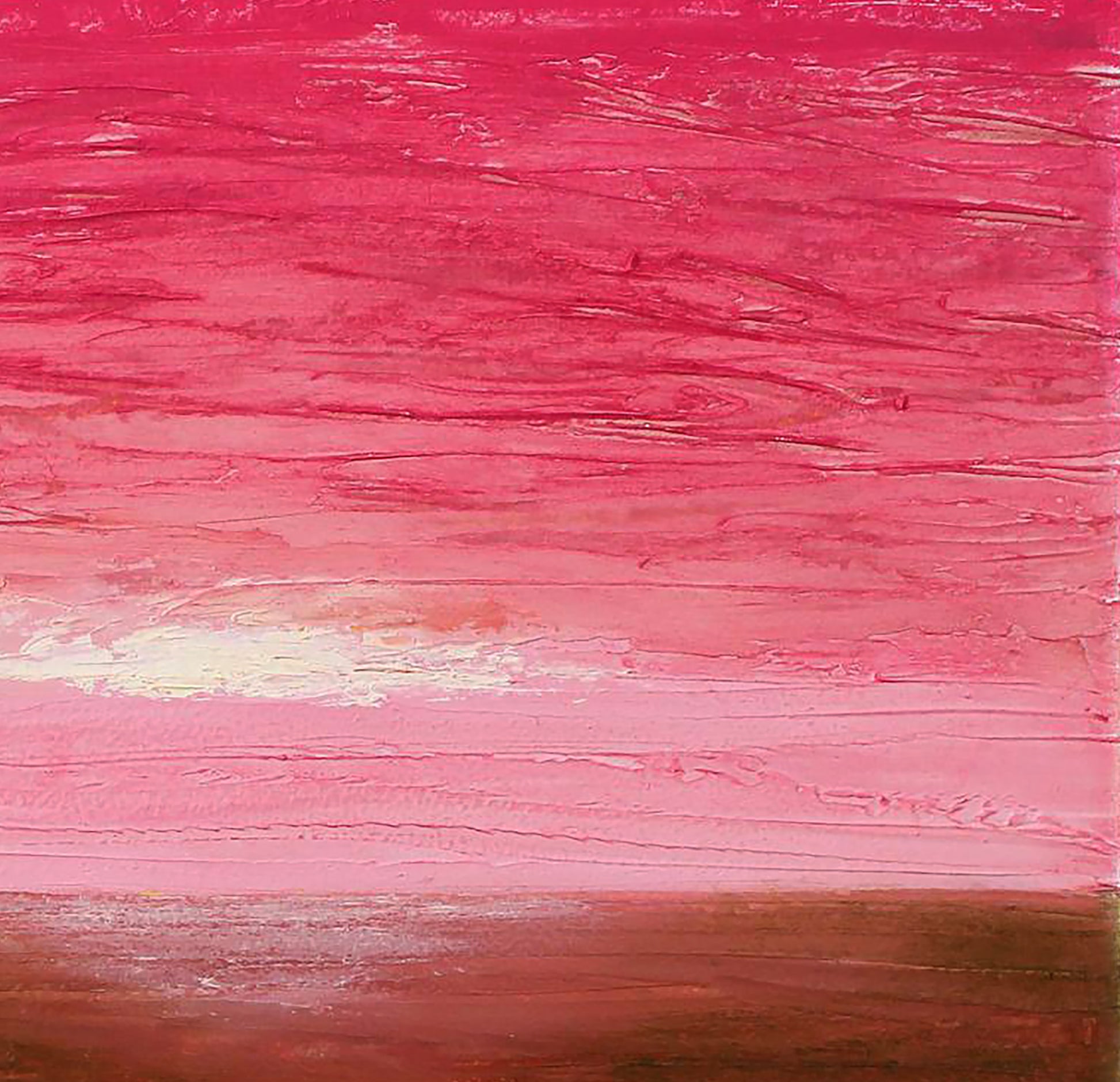 Oil painting Sunrise by Andriy Klishyn with pink brushstrokes