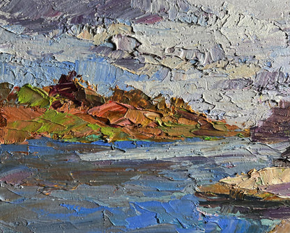 Oil painting Stone Coast by Boris Serdyuk textured impasto coastal landscape