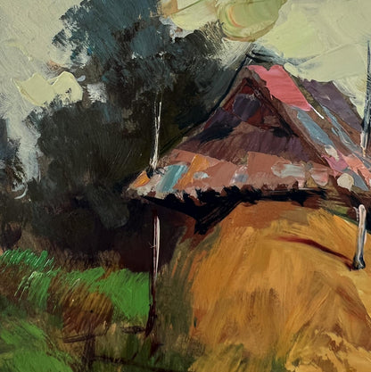 Rustic impressionistic oil painting of country house by Yuriy Suprunchuk