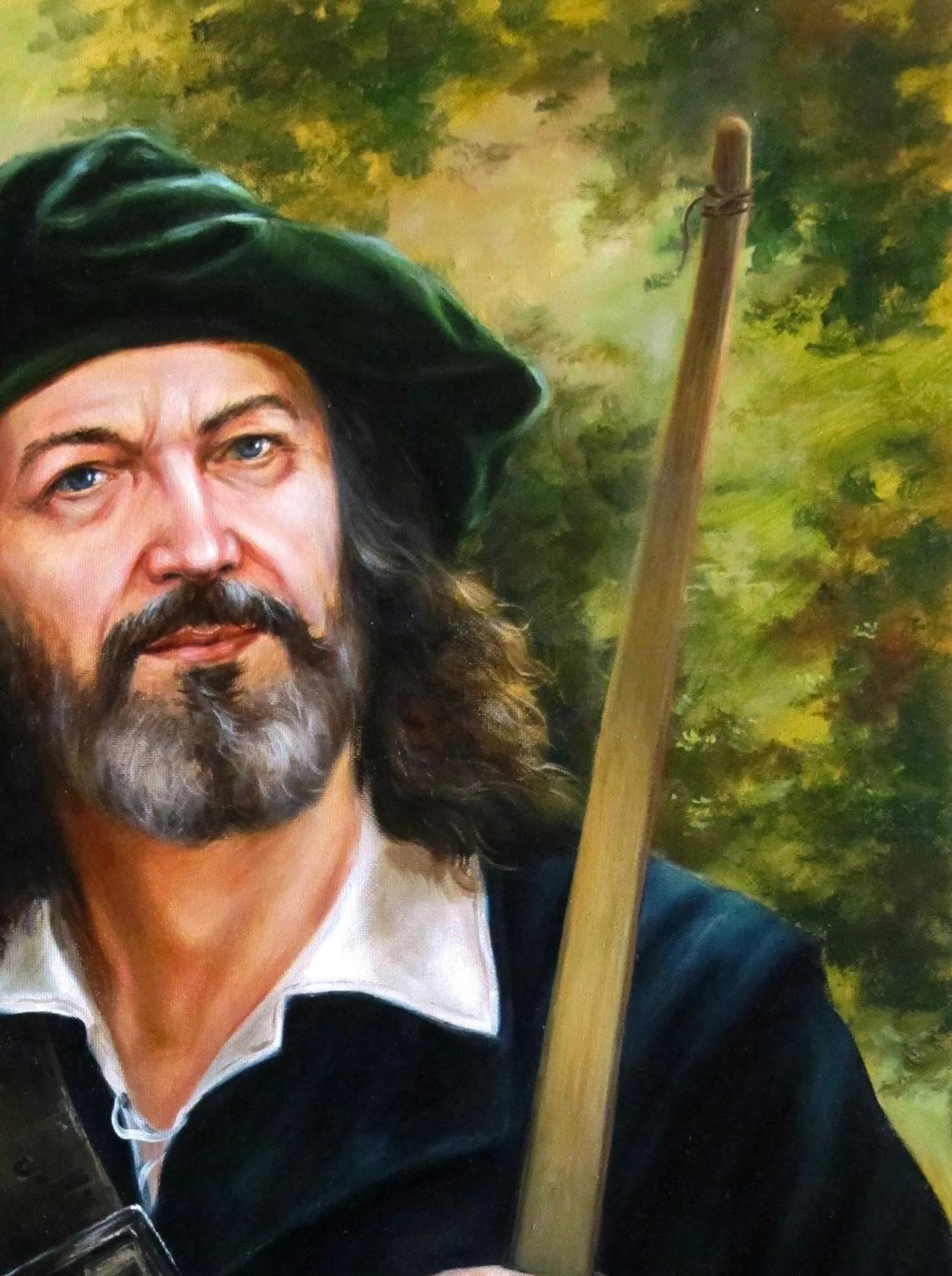 Oil painting portrait of bearded man Without Fear and Reproach by Valeriy Bulat