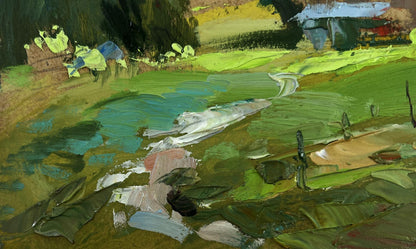 Impasto oil painting of small village world by Yuriy Suprunchuk
