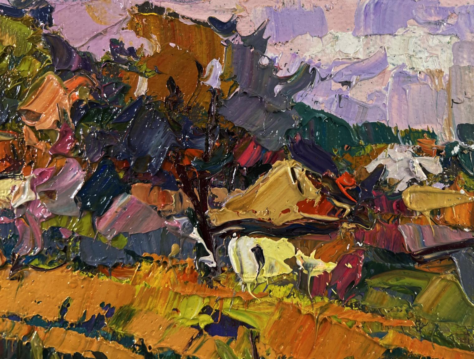 Oil painting Warm touch of light by Oksana Ivanyuk vibrant landscape