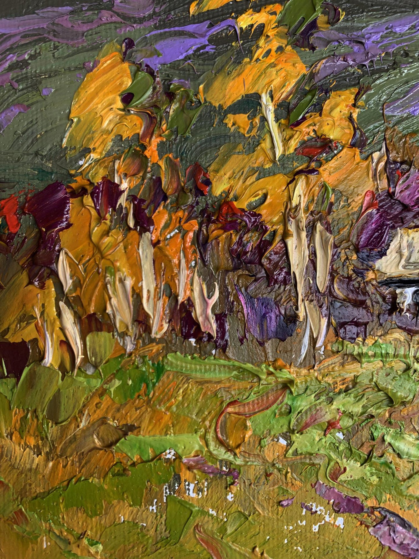 Vibrant impressionist oil painting It was raining by Oksana Ivanyuk