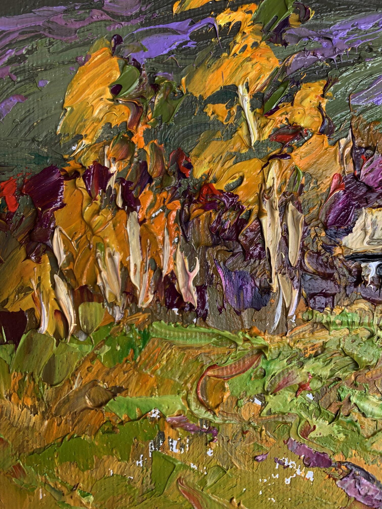 Vibrant impressionist oil painting It was raining by Oksana Ivanyuk