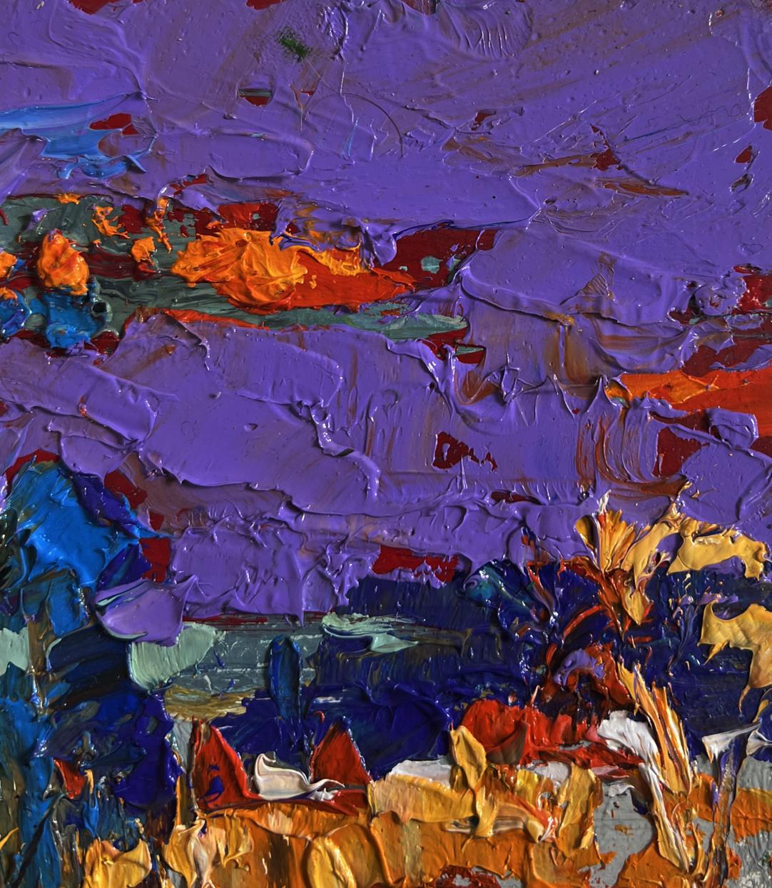Vibrant abstract oil painting Quiet winter evening by Oleksiy Ivanyuk
