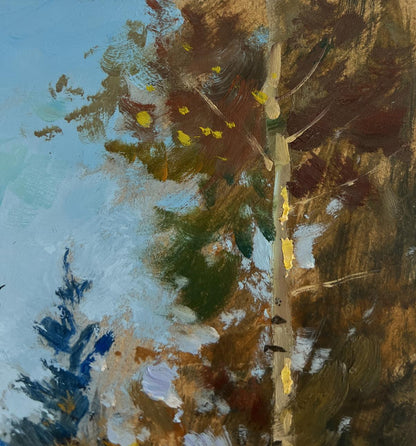 Oil painting Rest in the winter forest by Yuriy Suprunchuk textured tree art