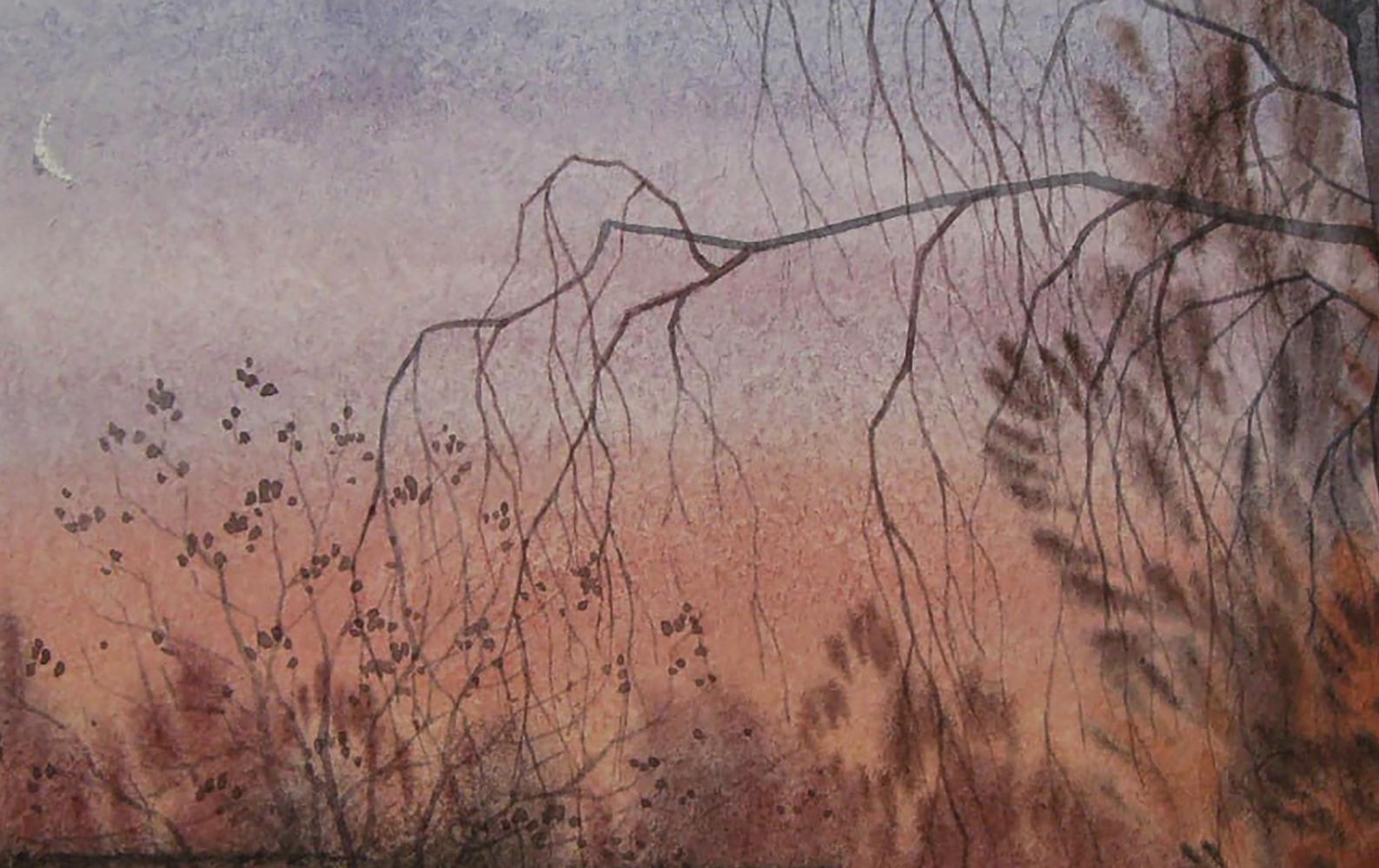 Watercolor painting Evening has come to the city by Valery Savenets