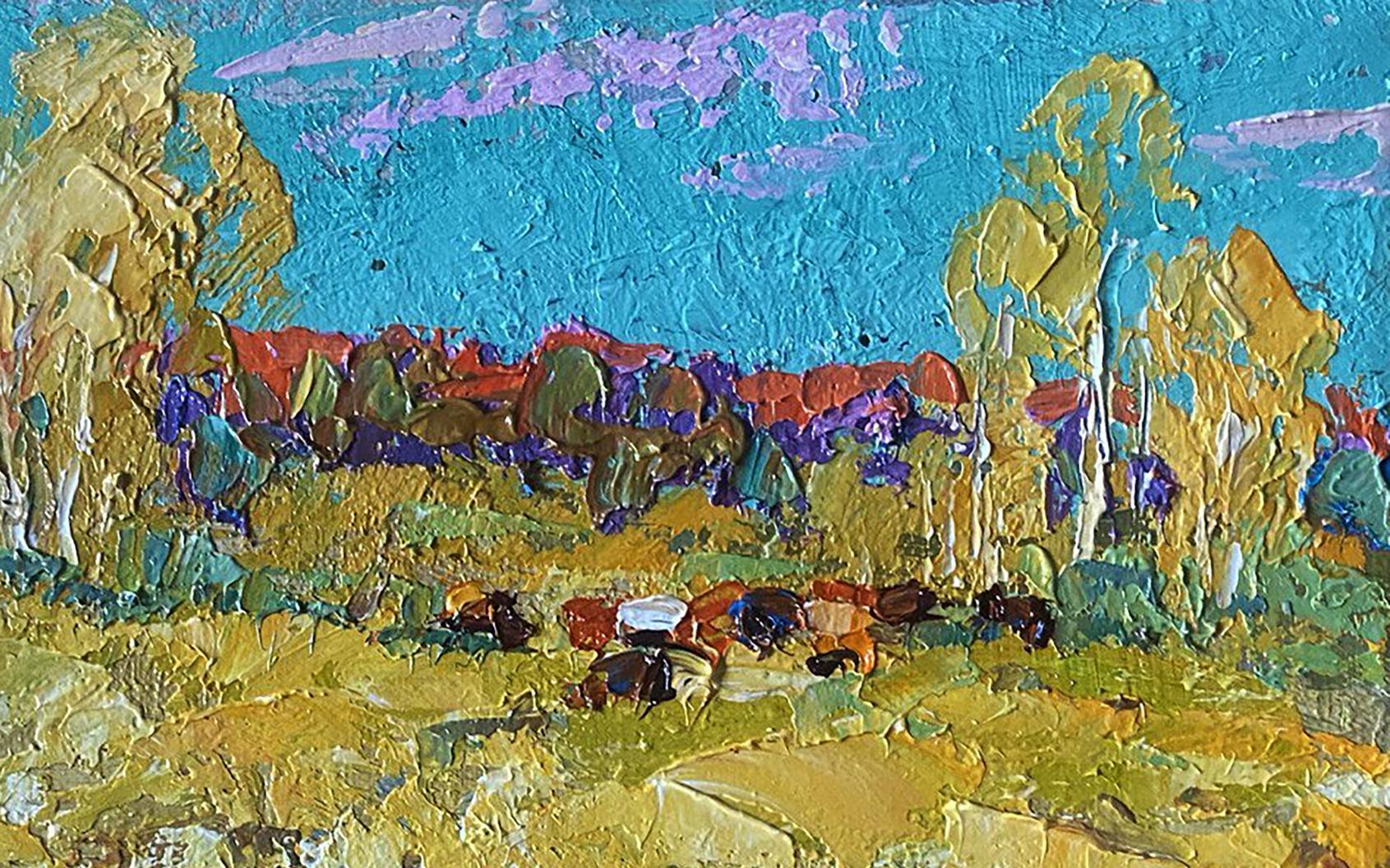 Vibrant impressionist oil painting Bows in autumn by Oleksiy Ivanyuk