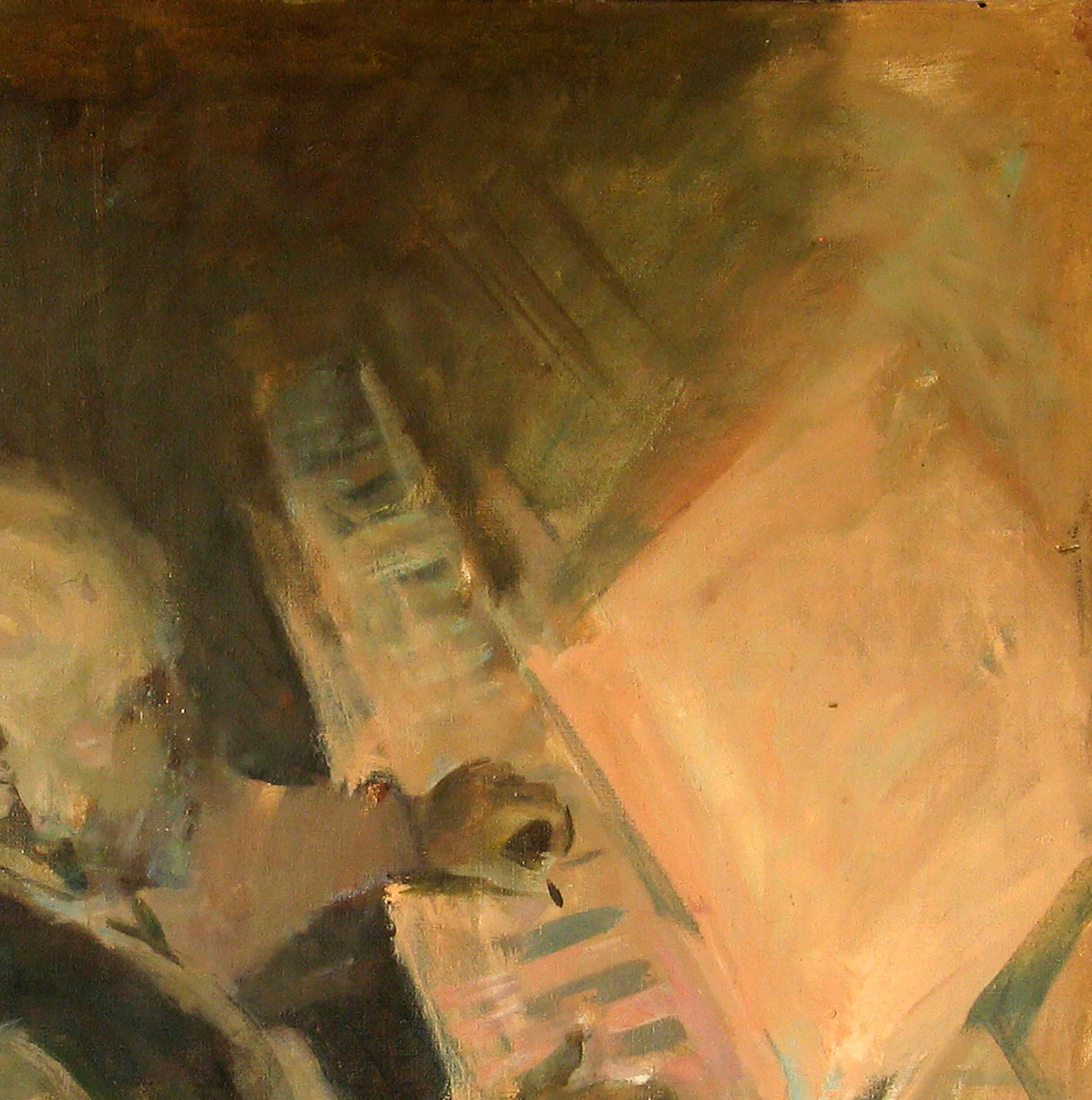 Textured impressionistic oil painting Adagio by Ed Potapenkov, piano keyboard