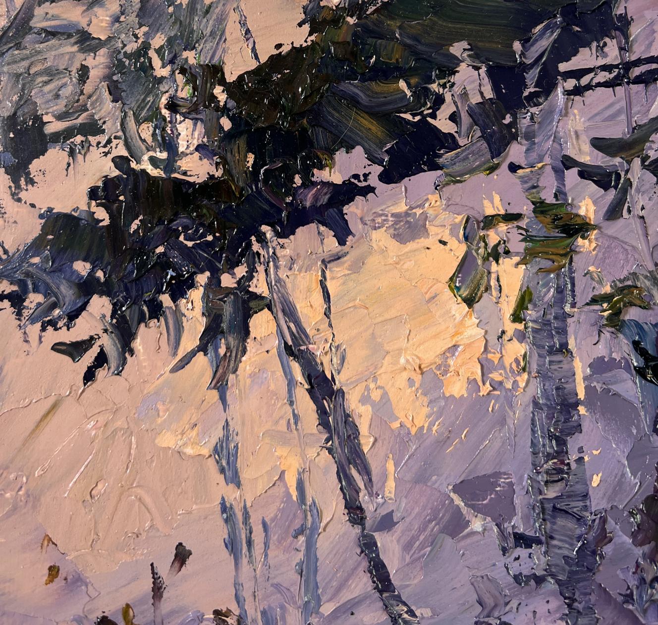 Abstract oil painting Fog in the autumn forest by Boris Serdyuk