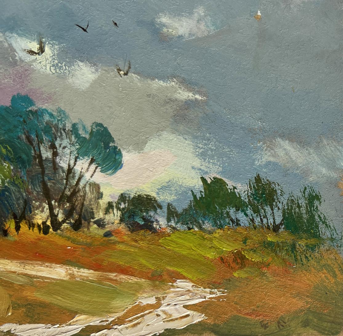 Oil painting The sky over the village was overcast by Yuriy Suprunchuk
