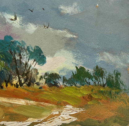Oil painting The sky over the village was overcast by Yuriy Suprunchuk