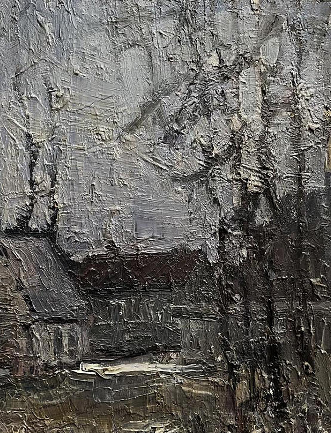 Textured gray-black oil painting High-speed by Volodymyr Pashchenko