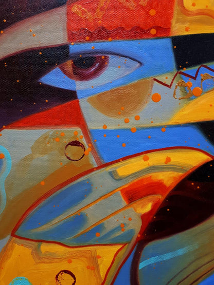 Vibrant Oil painting Colors of Intention by Sergiy Voichenko with bold shapes and eye