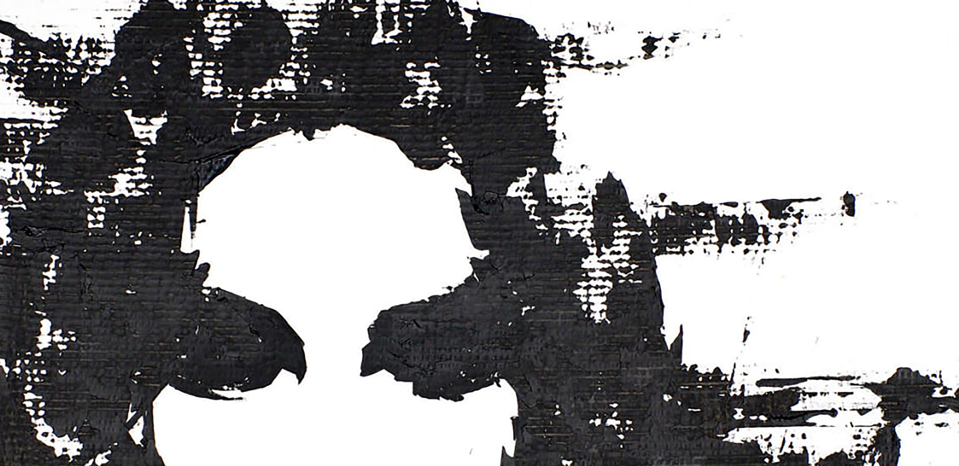 Black ink splatter art acrylic painting Face by Dima Filatov on white background