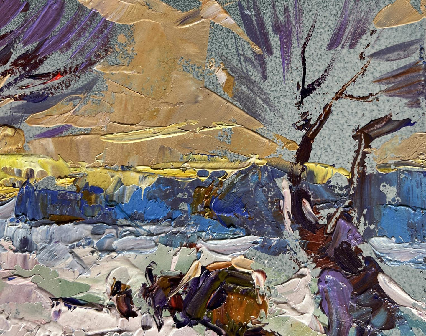 Oil painting I return home in the evening in winter by Oleksiy Ivanyuk