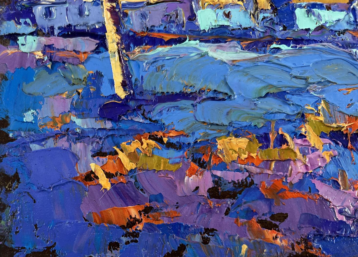 Vibrant Oleksiy Ivanyuk oil painting The sun sets quietly in silence