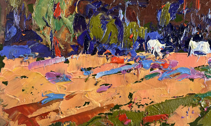 Vibrant impressionist oil painting Morning at the edge of the forest by Oleksiy Ivanyuk