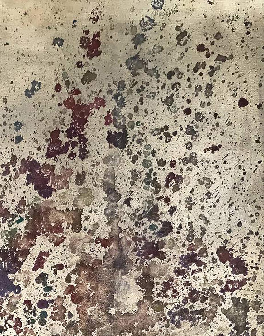 Abstract acrylic painting Think with your body by Olga Melezhik in earthy tones