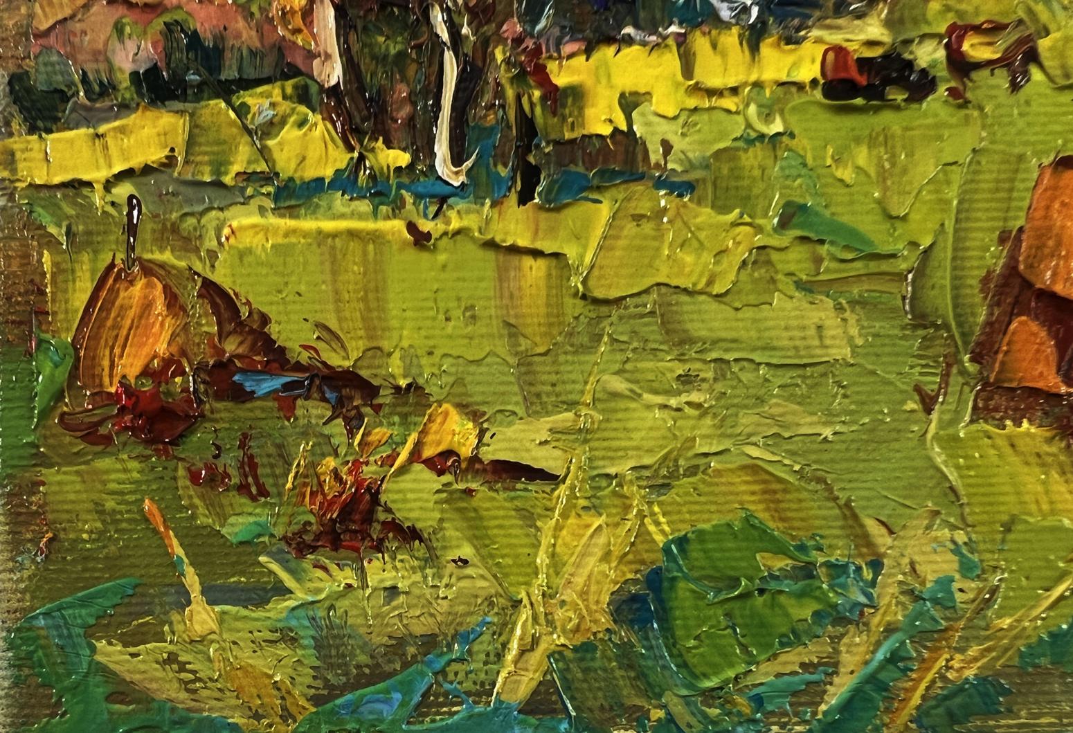Vibrant impressionist oil painting Sunny day in the field by Oksana Ivanyuk