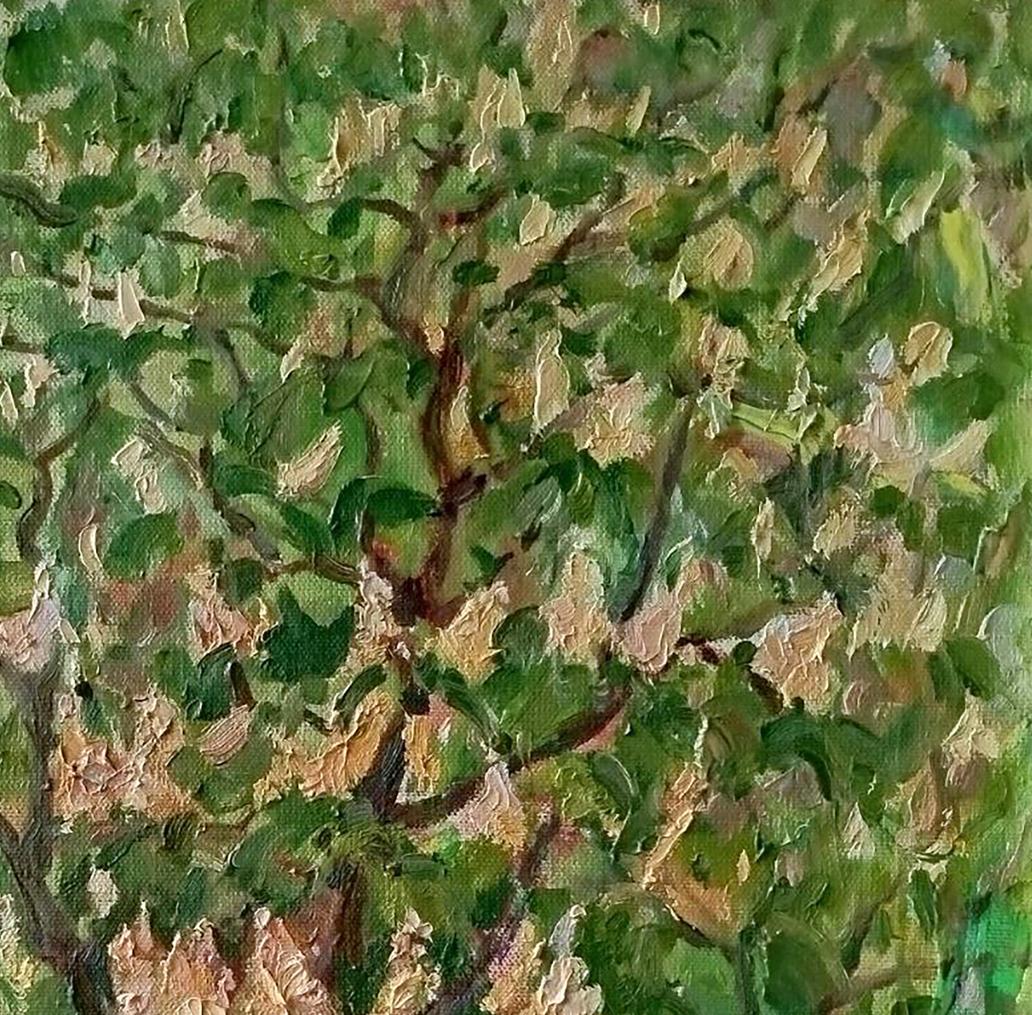 Textured oil painting of Chestnut blossoms by Leonid Pavlenko