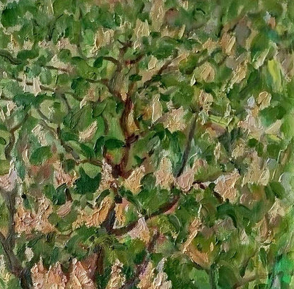 Textured oil painting of Chestnut blossoms by Leonid Pavlenko