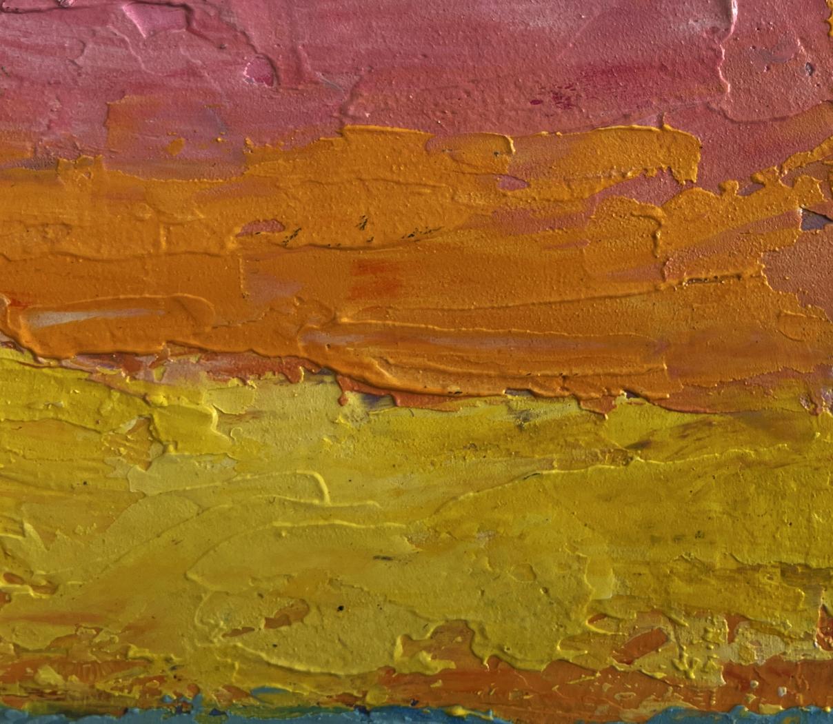 Oil painting Great view of the sunset by V. Zadorozhnya with vibrant bands