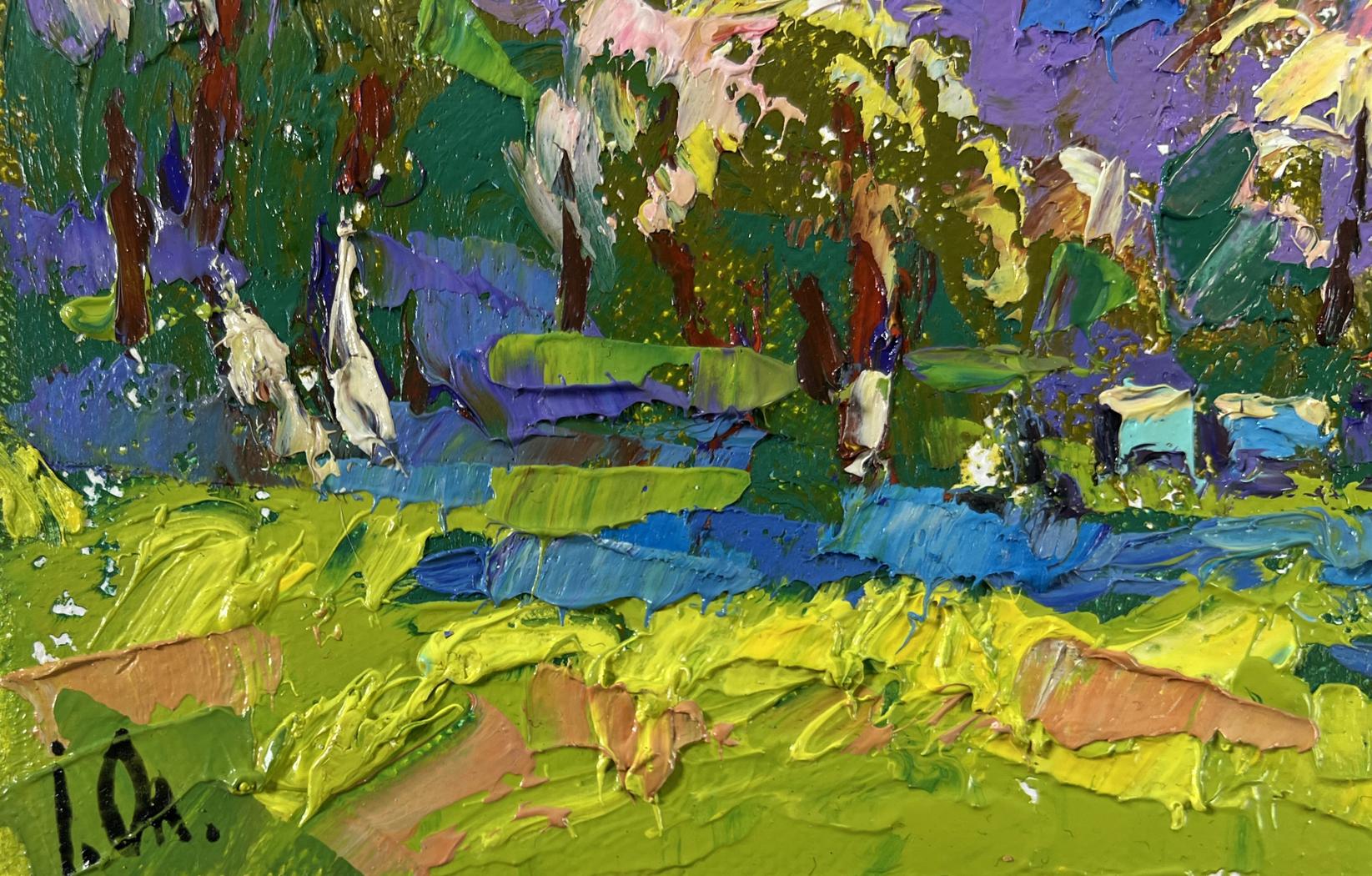 Vibrant impressionist oil painting Spring in the village by Oleksiy Ivanyuk