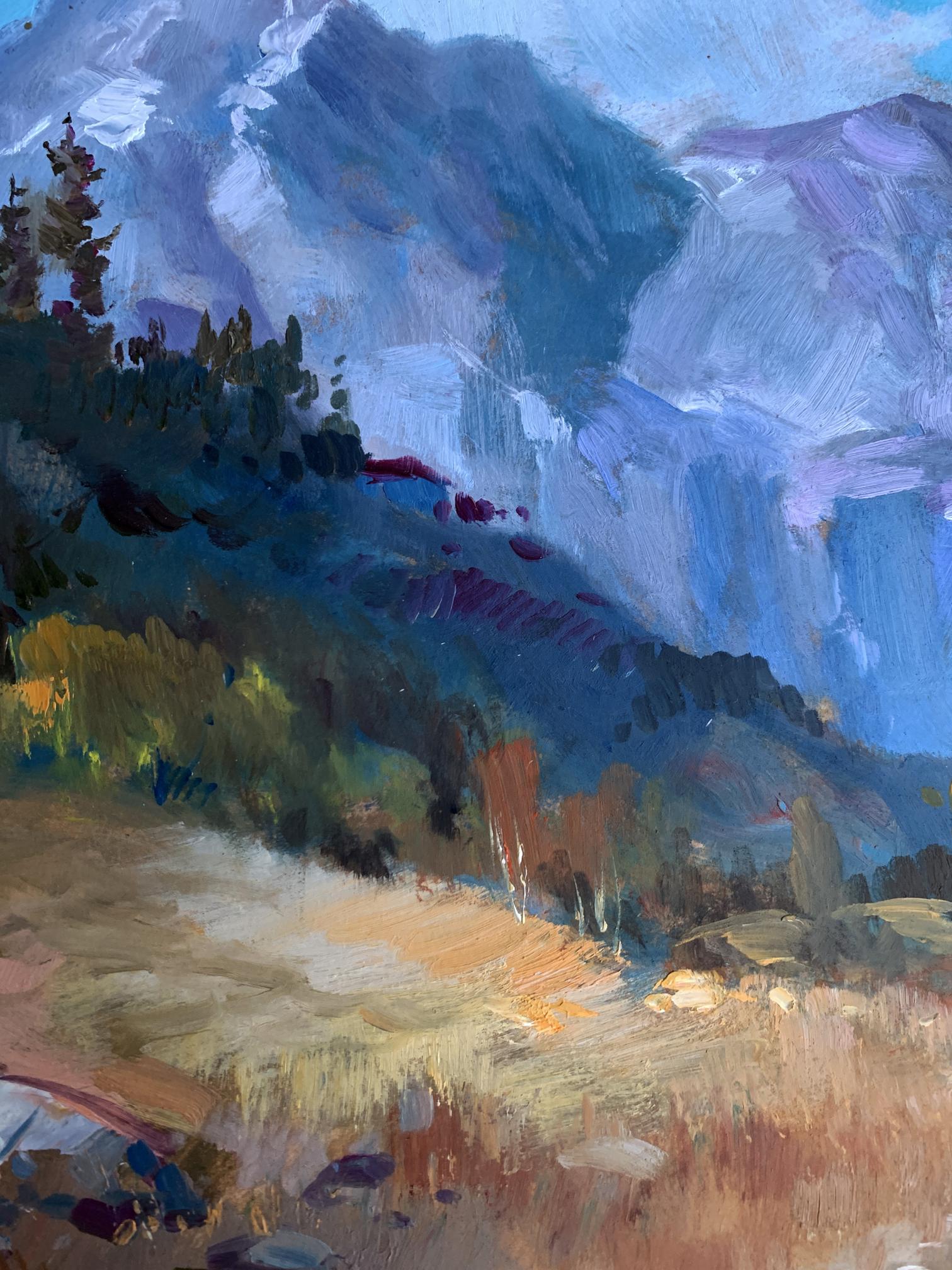 Oil painting The road leading to the mountains by Yuriy Suprunchuk