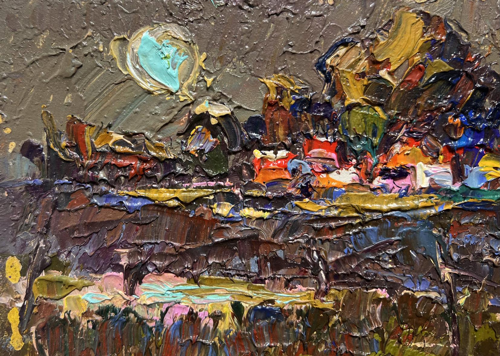 Oil painting Evening silence in the village by Oleksiy Ivanyuk