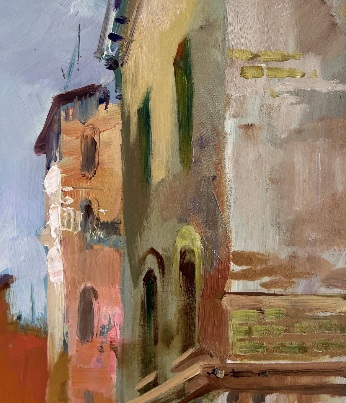 Oil painting of old city street memories by Yuriy Suprunchuk