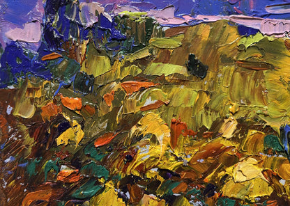 Vibrant impressionist oil painting The edge of a plowed field by Oleksiy Ivanyuk