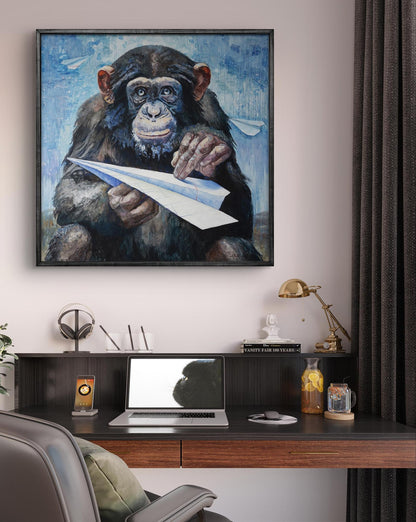 Oil painting Portrait of little monkeys Anatoly Varvarov