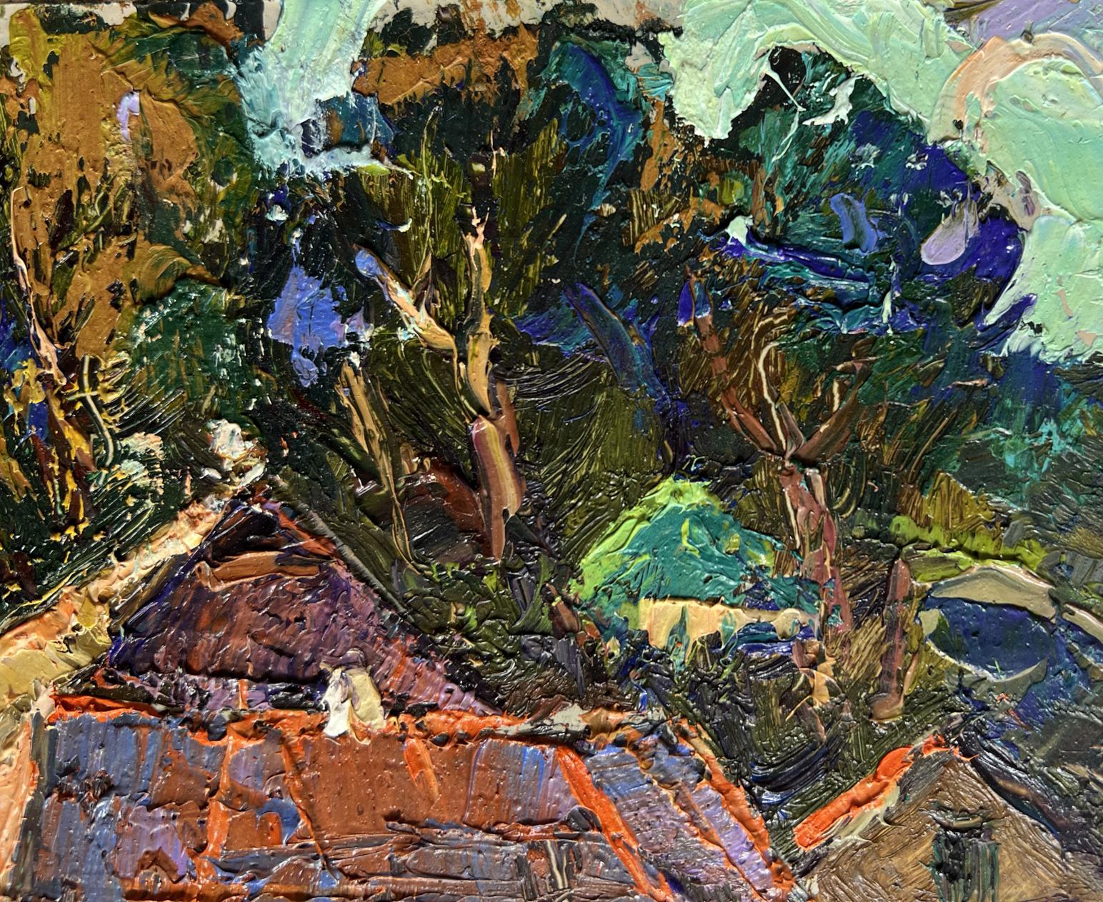 Vibrant impressionist oil painting The Beginning of Autumn Days by Oksana Ivanyuk
