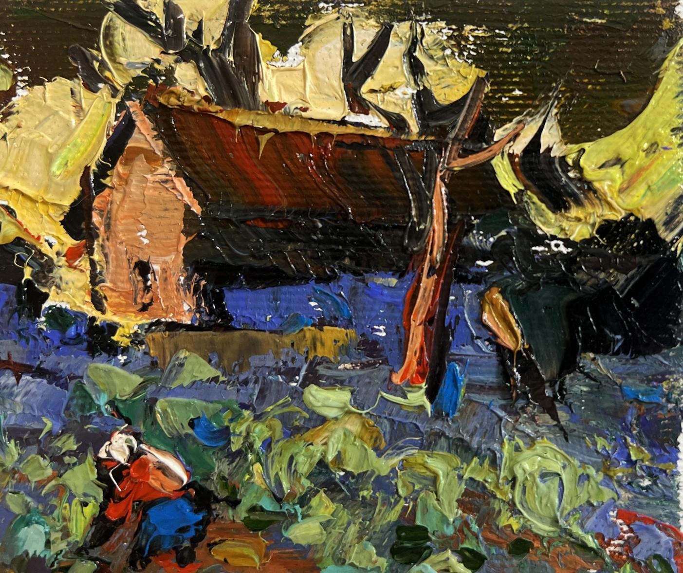 Oil painting of cabbage planted in garden by Oleksiy Ivanyuk