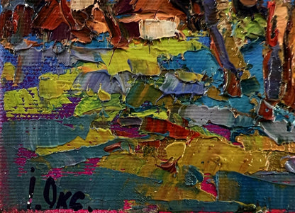 Vibrant impasto oil painting On the edge of the village by Oksana Ivanyuk
