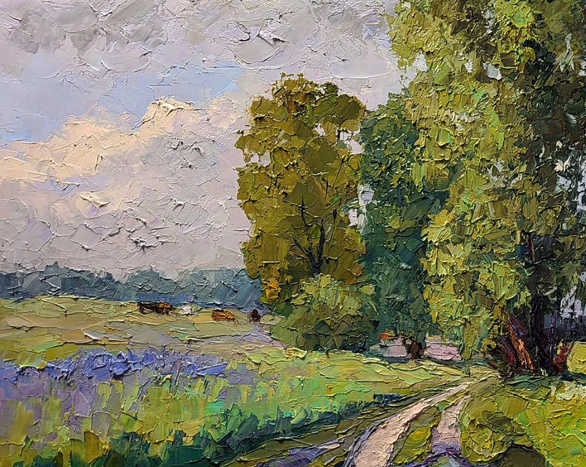 Oil painting Summer day by Serdyuk Boris Petrovich pastoral landscape