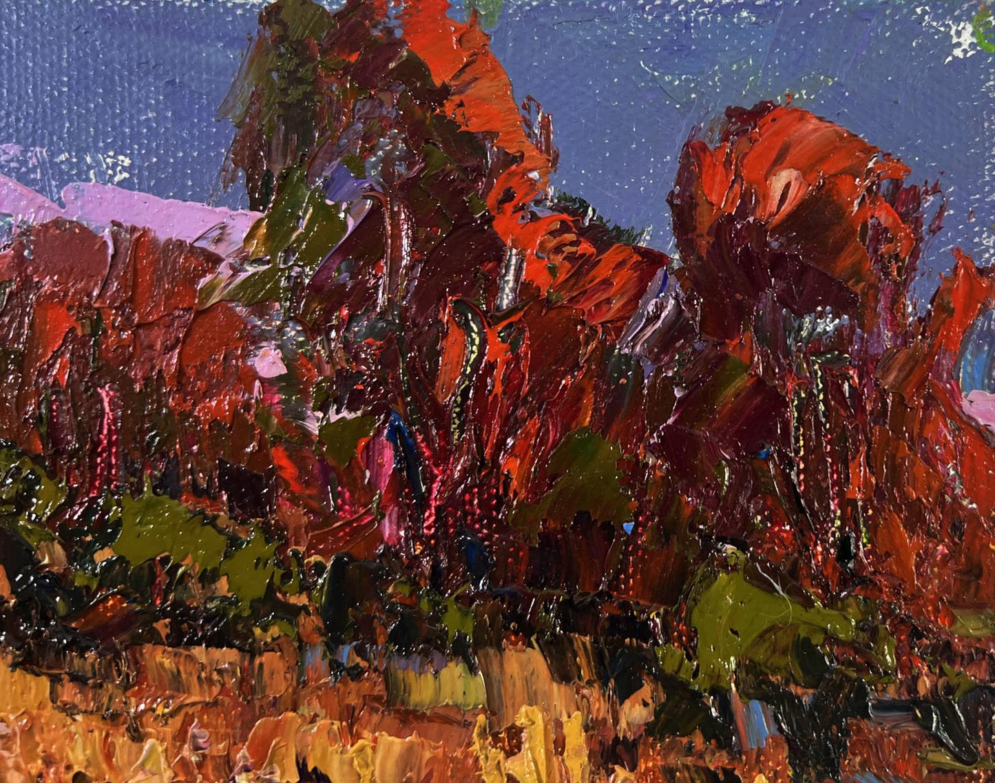 Vibrant impressionist oil painting A walk in the evening silence by Oksana Ivanyuk