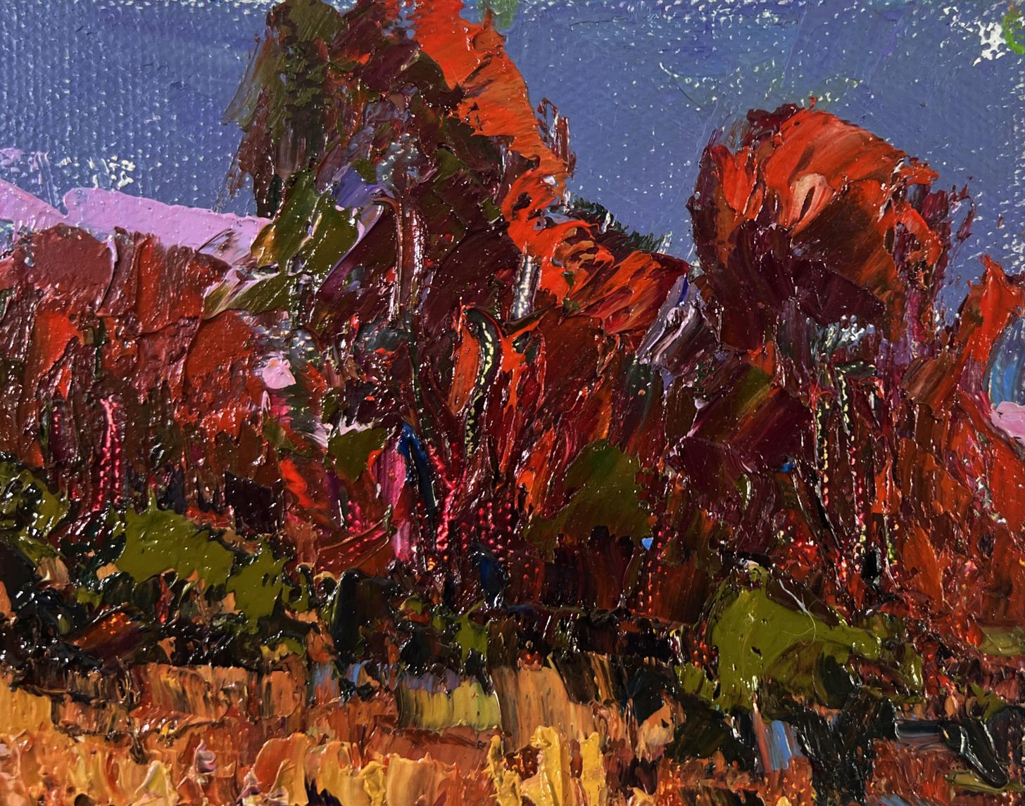 Vibrant impressionist oil painting A walk in the evening silence by Oksana Ivanyuk
