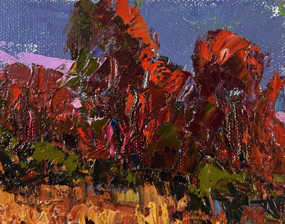 Vibrant impressionist oil painting A walk in the evening silence by Oksana Ivanyuk